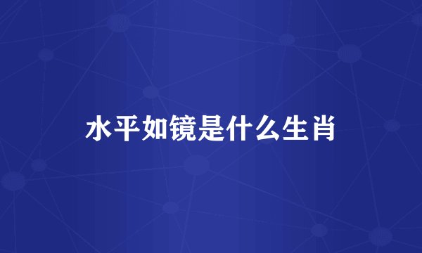 水平如镜是什么生肖