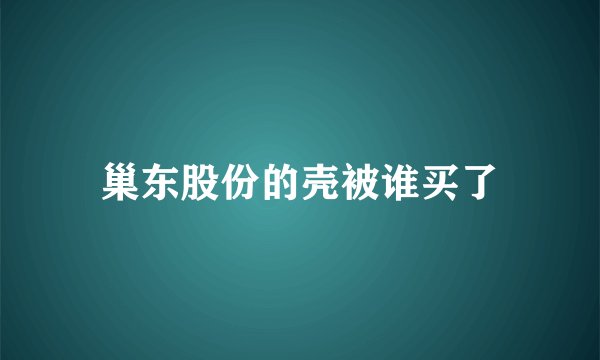 巢东股份的壳被谁买了