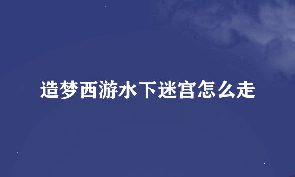 造梦西游水下迷宫怎么走