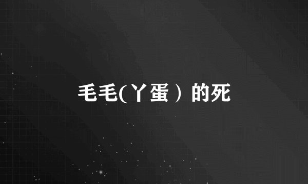 毛毛(丫蛋）的死