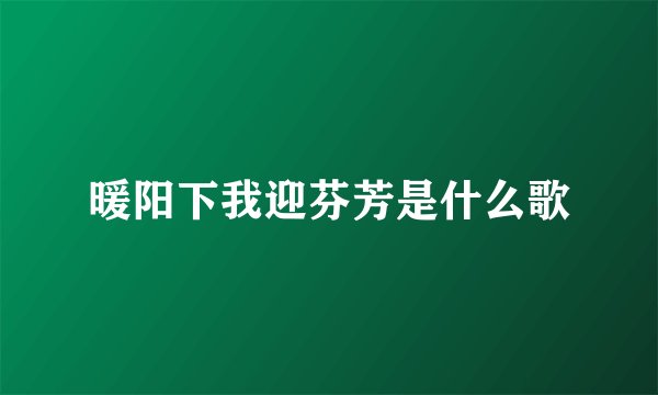 暖阳下我迎芬芳是什么歌