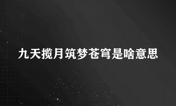 九天揽月筑梦苍穹是啥意思