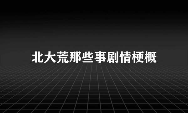 北大荒那些事剧情梗概
