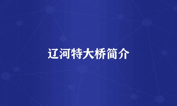 辽河特大桥简介