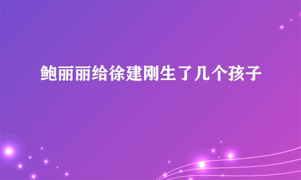 鲍丽丽给徐建刚生了几个孩子