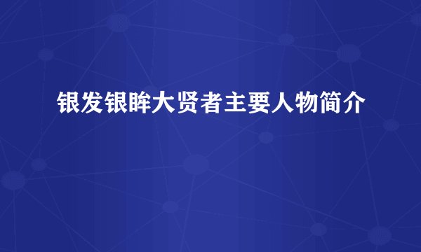 银发银眸大贤者主要人物简介