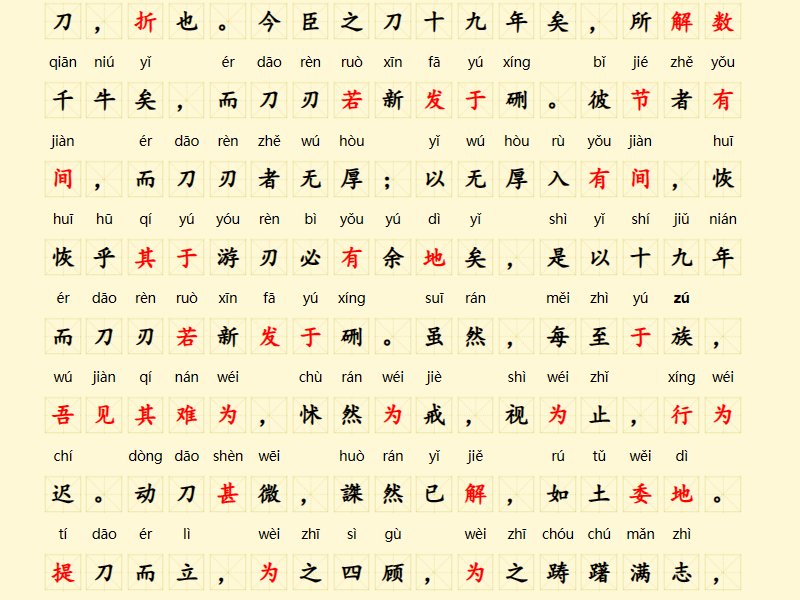 庖丁解牛原文注音