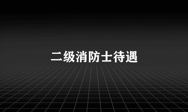 二级消防士待遇