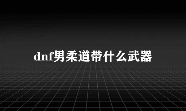 dnf男柔道带什么武器