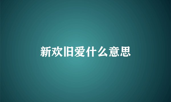 新欢旧爱什么意思