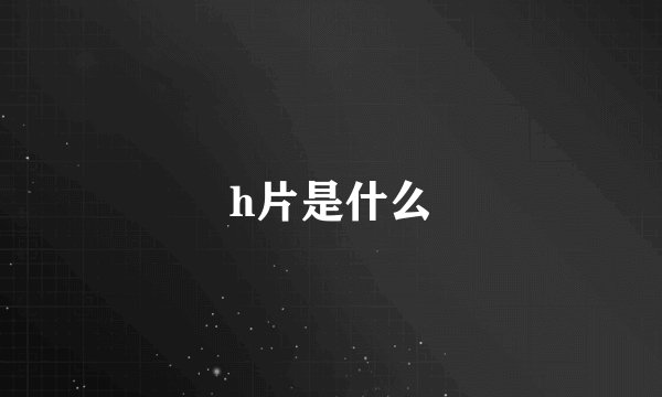 h片是什么