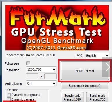 furmark烤机教程 furmark正确的烤机教程