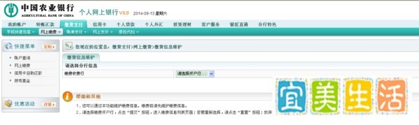 农行网上银行怎么交电费
