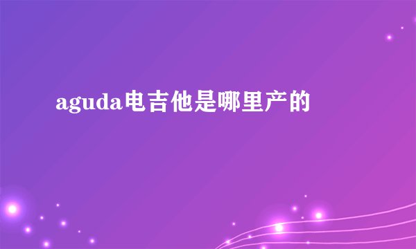 aguda电吉他是哪里产的