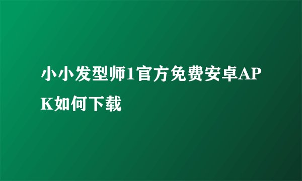 小小发型师1官方免费安卓APK如何下载