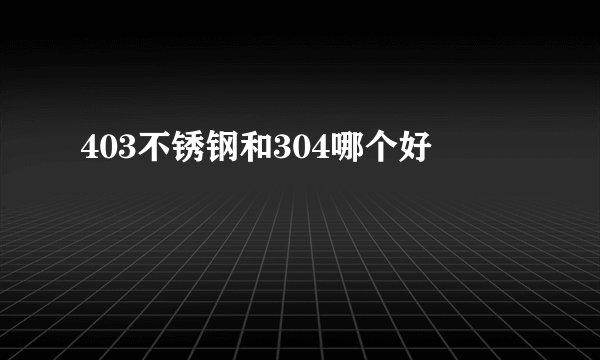 403不锈钢和304哪个好