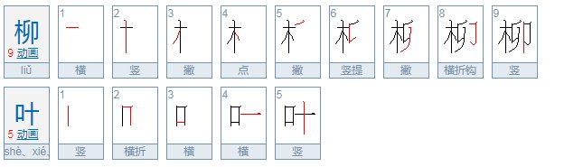 柳叶的拼音