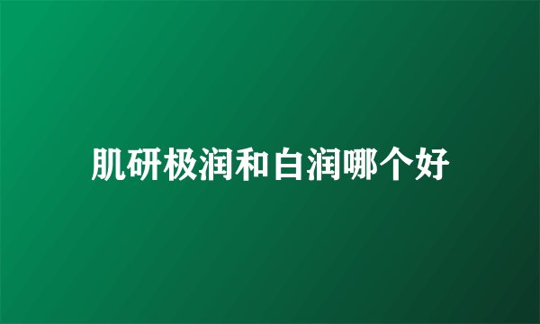 肌研极润和白润哪个好