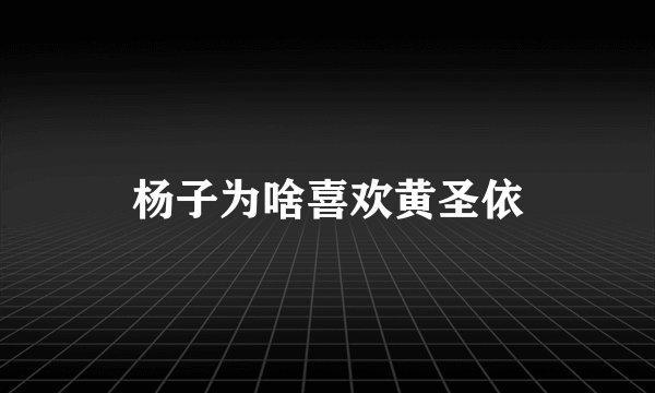 杨子为啥喜欢黄圣依