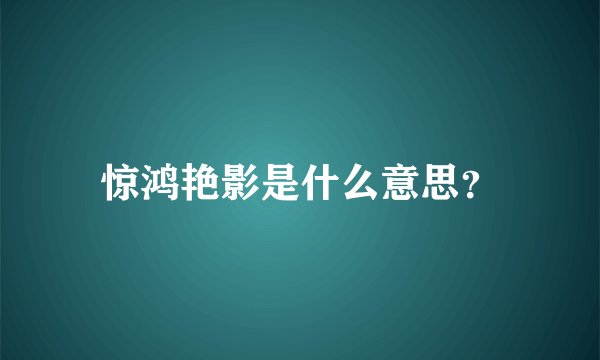 惊鸿艳影是什么意思?