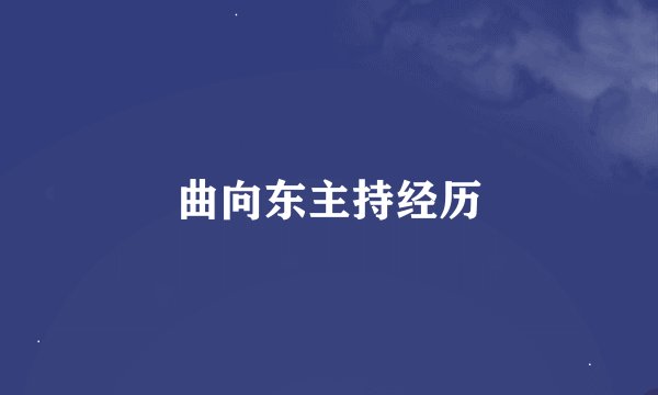 曲向东主持经历