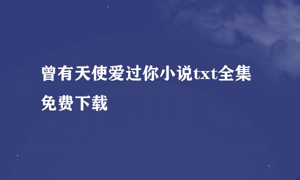 曾有天使爱过你小说txt全集免费下载