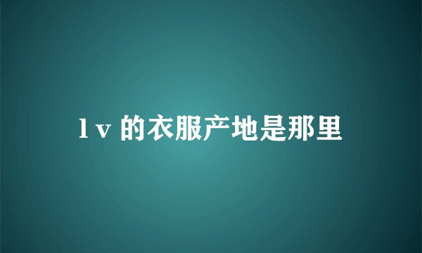 l v 的衣服产地是那里