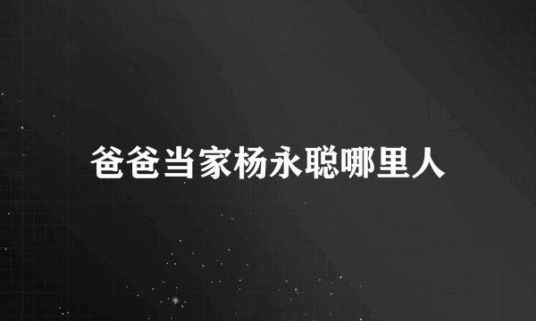 爸爸当家杨永聪哪里人