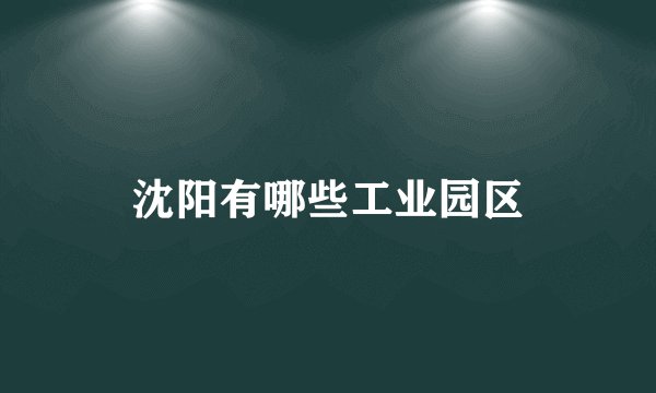 沈阳有哪些工业园区