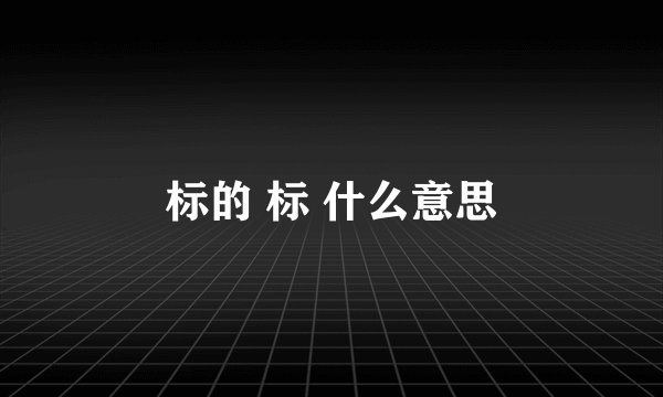 标的 标 什么意思