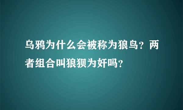 乌鸦为什么会被称为狼鸟？两者组合叫狼狈为奸吗？