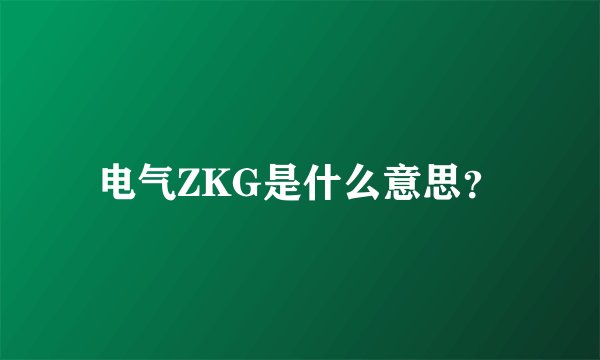 电气ZKG是什么意思？