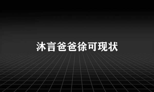 沐言爸爸徐可现状