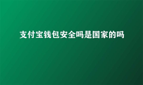 支付宝钱包安全吗是国家的吗