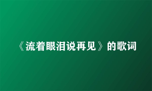 《流着眼泪说再见》的歌词