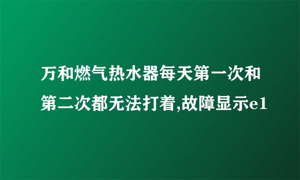 万和燃气热水器每天第一次和第二次都无法打着,故障显示e1
