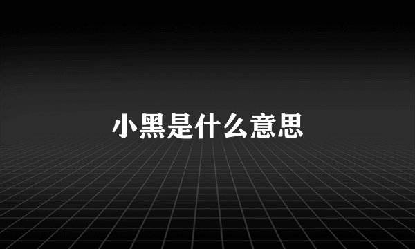 小黑是什么意思