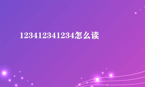 123412341234怎么读
