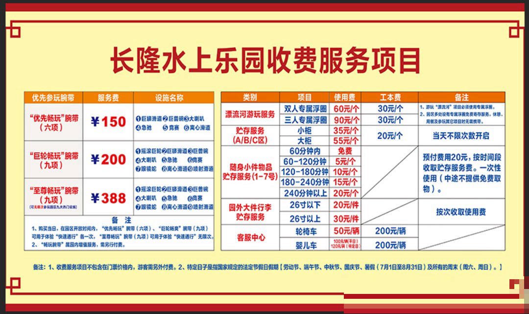 广州水上乐园长隆门票价格