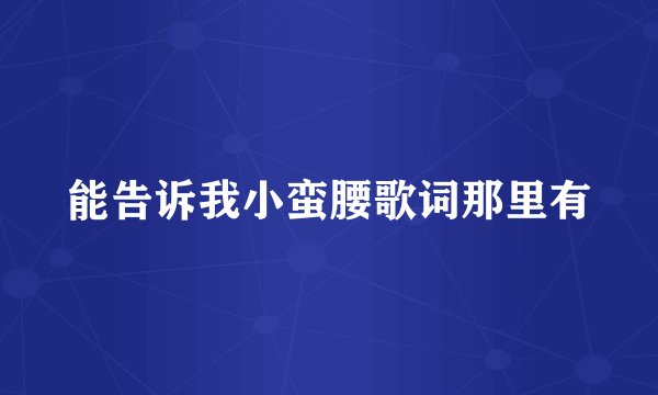 能告诉我小蛮腰歌词那里有
