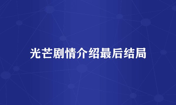 光芒剧情介绍最后结局