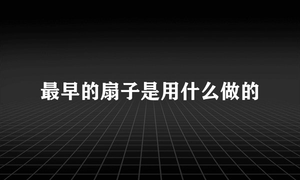 最早的扇子是用什么做的