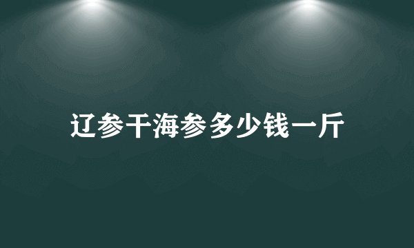 辽参干海参多少钱一斤