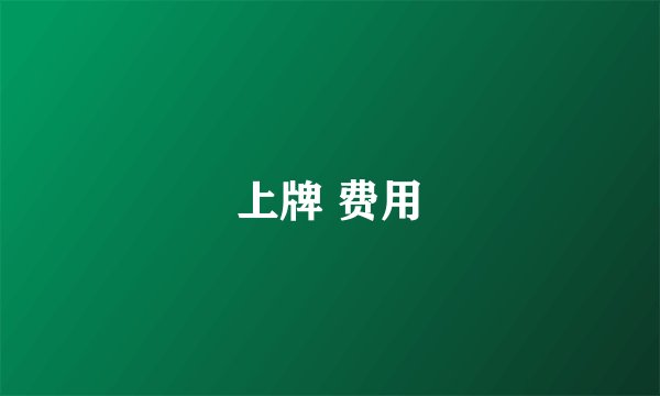 上牌 费用