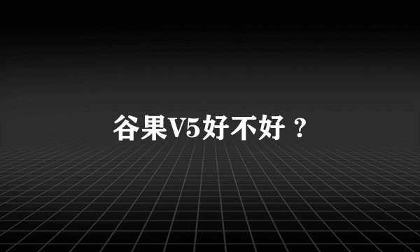 谷果V5好不好 ?