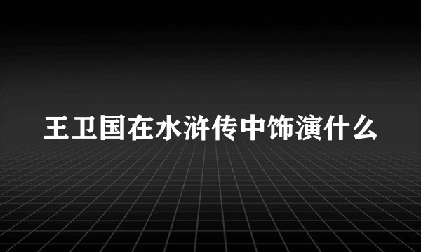 王卫国在水浒传中饰演什么