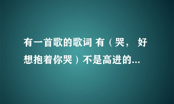 有一首歌的歌词 有(哭, 好想抱着你哭)不是高进的歌、、、谁知道啊
