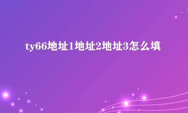 ty66地址1地址2地址3怎么填