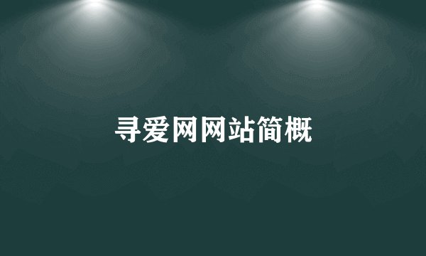 寻爱网网站简概