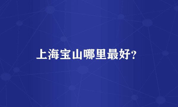 上海宝山哪里最好？